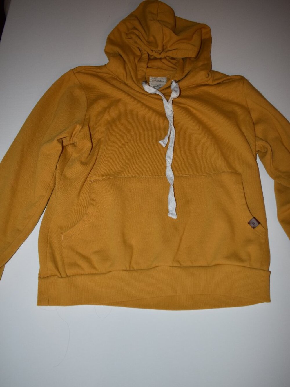 Women's Mustard Yellow Hoodie Doublju Pullover Fleece Sweatshirt Size Large